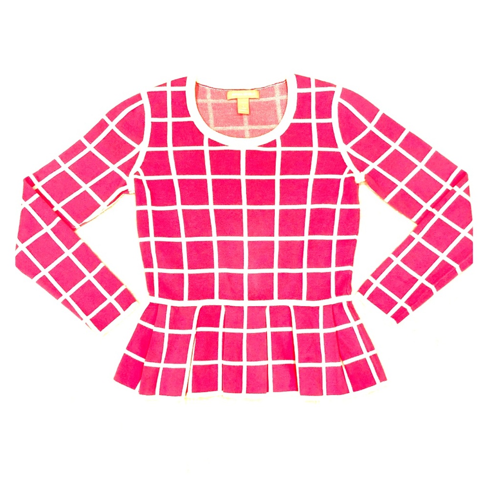 BANANA REPUBLIC Pink Knit Peplum Top
